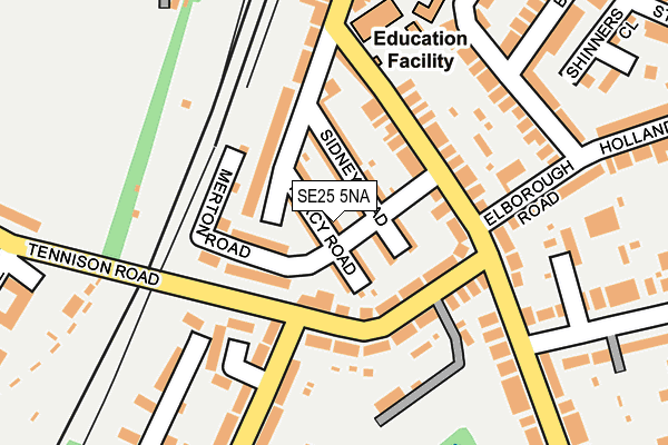 SE25 5NA map - OS OpenMap – Local (Ordnance Survey)