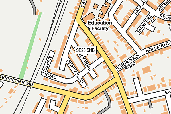 SE25 5NB map - OS OpenMap – Local (Ordnance Survey)