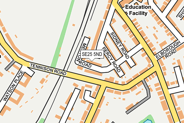 SE25 5ND map - OS OpenMap – Local (Ordnance Survey)