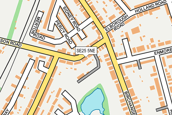 SE25 5NE map - OS OpenMap – Local (Ordnance Survey)