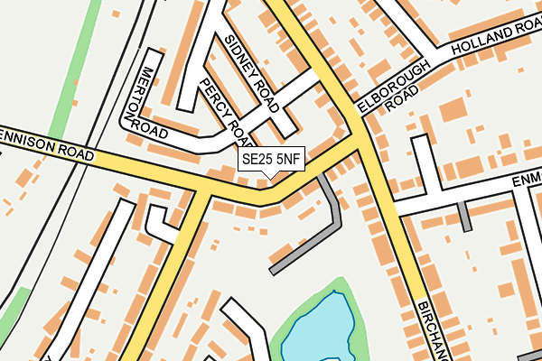 SE25 5NF map - OS OpenMap – Local (Ordnance Survey)