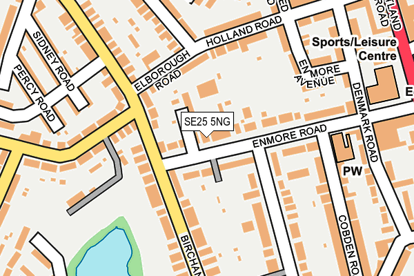 SE25 5NG map - OS OpenMap – Local (Ordnance Survey)