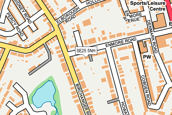SE25 5NH map - OS OpenMap – Local (Ordnance Survey)