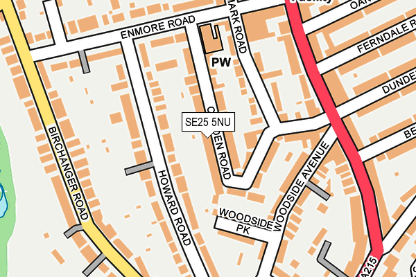 SE25 5NU map - OS OpenMap – Local (Ordnance Survey)