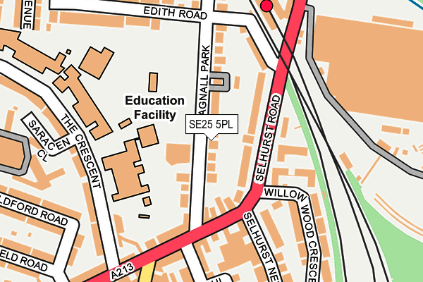 SE25 5PL map - OS OpenMap – Local (Ordnance Survey)