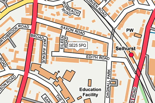 SE25 5PQ map - OS OpenMap – Local (Ordnance Survey)