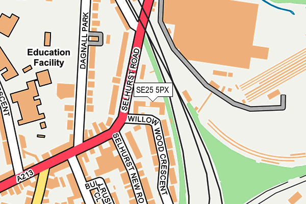 SE25 5PX map - OS OpenMap – Local (Ordnance Survey)