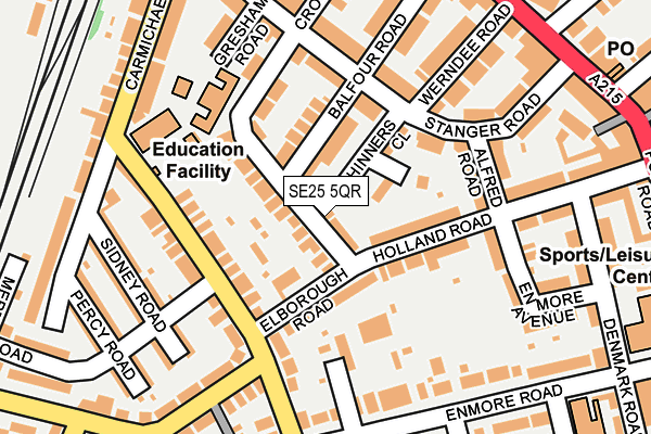 SE25 5QR map - OS OpenMap – Local (Ordnance Survey)