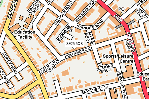 SE25 5QS map - OS OpenMap – Local (Ordnance Survey)
