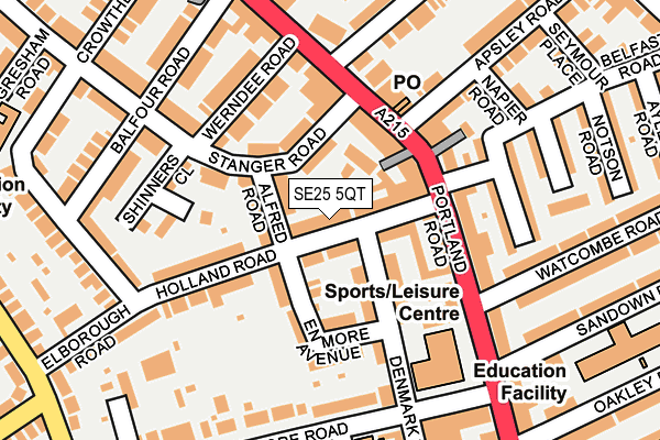 SE25 5QT map - OS OpenMap – Local (Ordnance Survey)