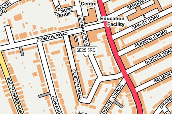 SE25 5RD map - OS OpenMap – Local (Ordnance Survey)