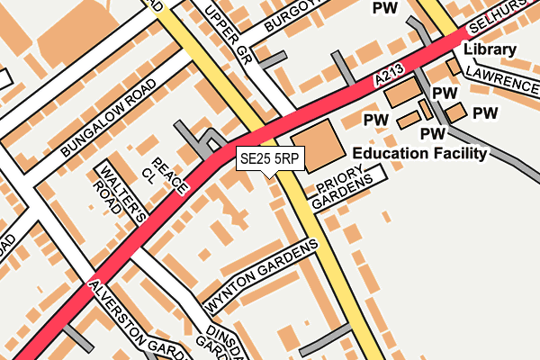 SE25 5RP map - OS OpenMap – Local (Ordnance Survey)