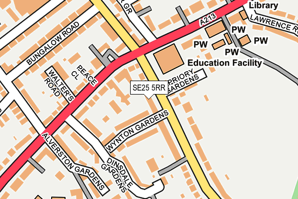 SE25 5RR map - OS OpenMap – Local (Ordnance Survey)