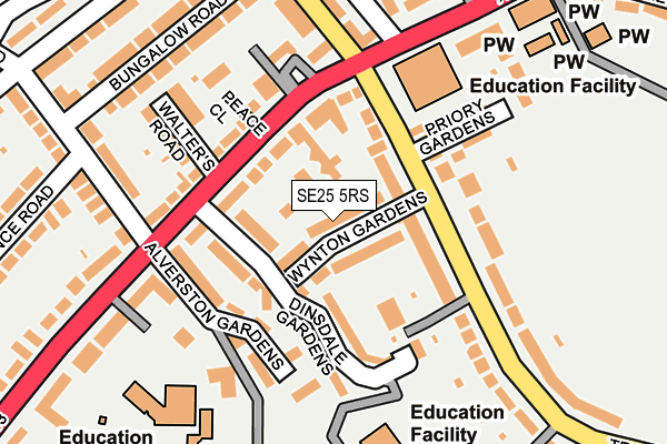 SE25 5RS map - OS OpenMap – Local (Ordnance Survey)