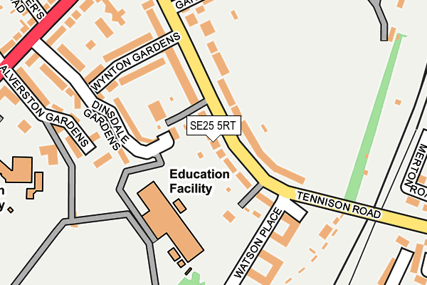 SE25 5RT map - OS OpenMap – Local (Ordnance Survey)