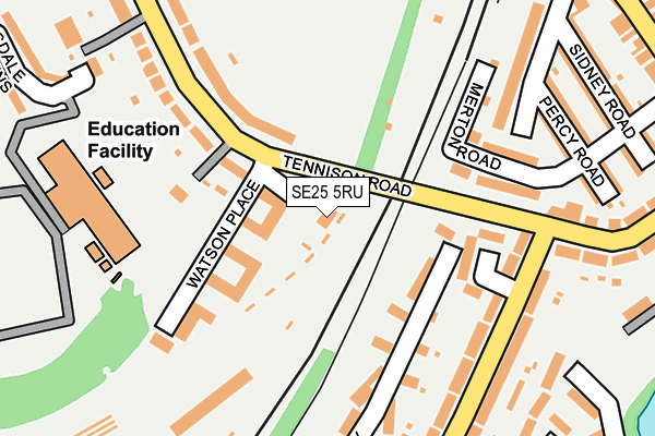 SE25 5RU map - OS OpenMap – Local (Ordnance Survey)