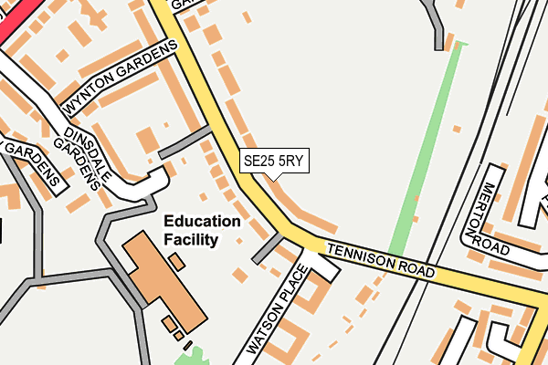 SE25 5RY map - OS OpenMap – Local (Ordnance Survey)