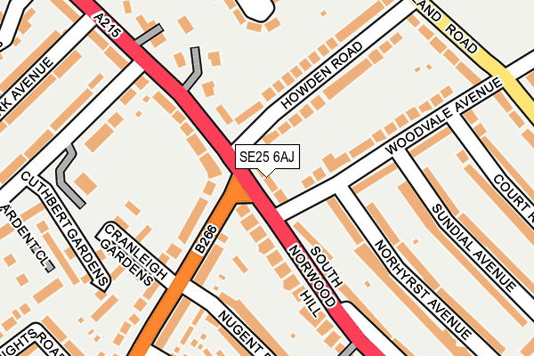 SE25 6AJ map - OS OpenMap – Local (Ordnance Survey)