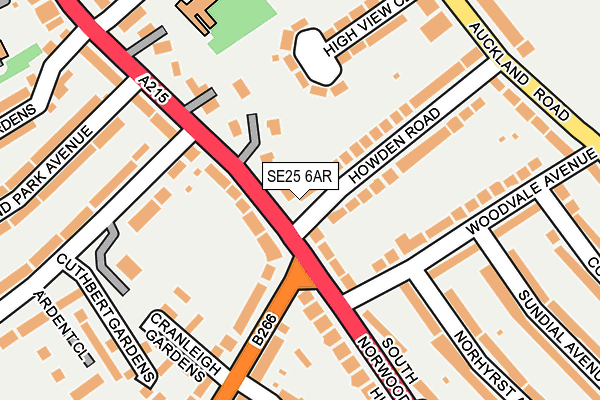SE25 6AR map - OS OpenMap – Local (Ordnance Survey)
