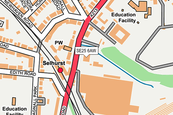 SE25 6AW map - OS OpenMap – Local (Ordnance Survey)