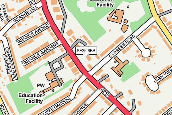 SE25 6BB map - OS OpenMap – Local (Ordnance Survey)
