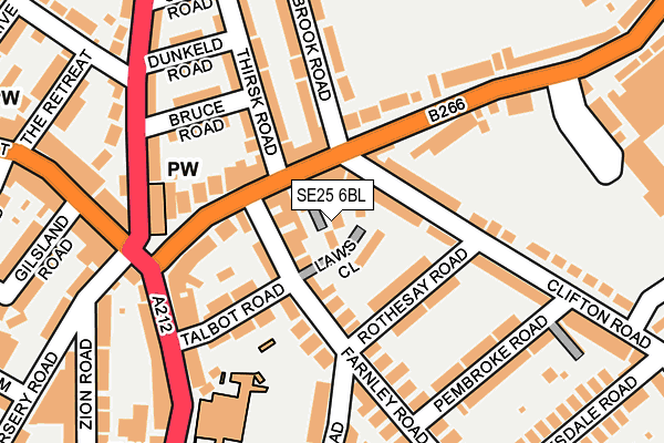 SE25 6BL map - OS OpenMap – Local (Ordnance Survey)