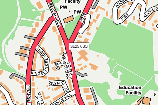 SE25 6BQ map - OS OpenMap – Local (Ordnance Survey)