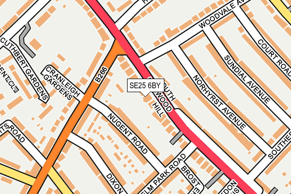 SE25 6BY map - OS OpenMap – Local (Ordnance Survey)