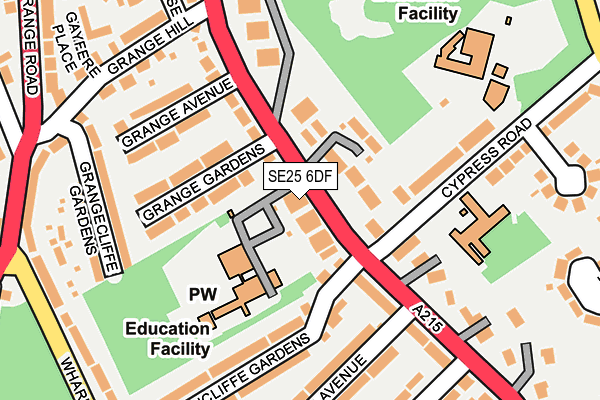 SE25 6DF map - OS OpenMap – Local (Ordnance Survey)