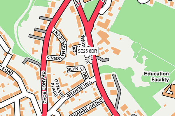SE25 6DR map - OS OpenMap – Local (Ordnance Survey)