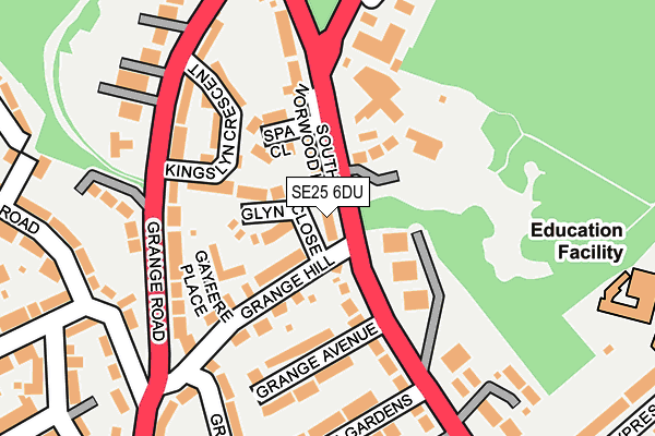 SE25 6DU map - OS OpenMap – Local (Ordnance Survey)