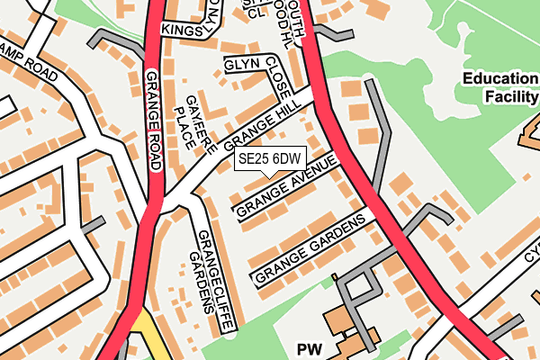 SE25 6DW map - OS OpenMap – Local (Ordnance Survey)