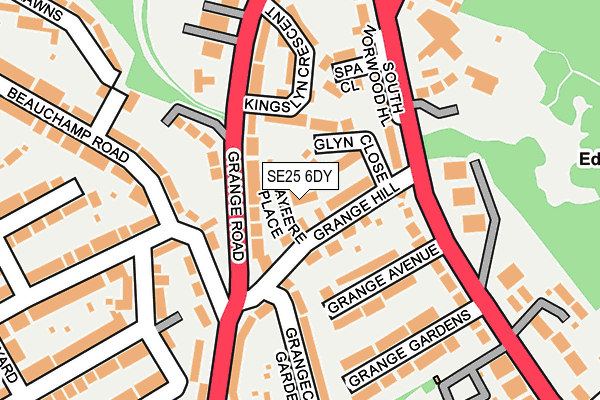 SE25 6DY map - OS OpenMap – Local (Ordnance Survey)