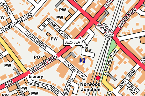 SE25 6EA map - OS OpenMap – Local (Ordnance Survey)