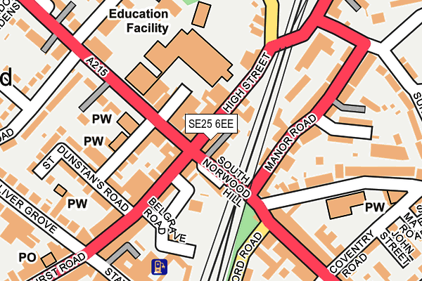 SE25 6EE map - OS OpenMap – Local (Ordnance Survey)