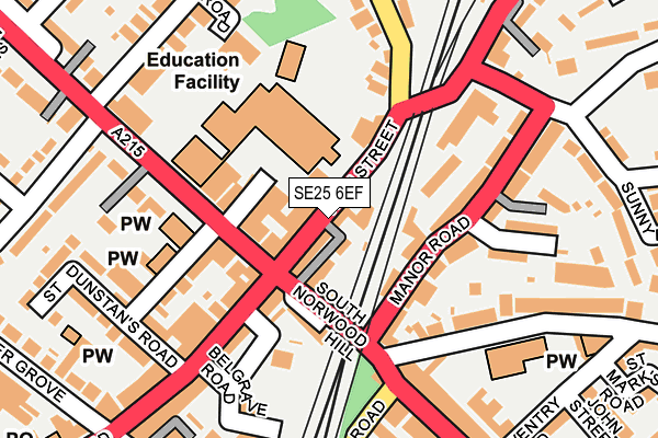 SE25 6EF map - OS OpenMap – Local (Ordnance Survey)