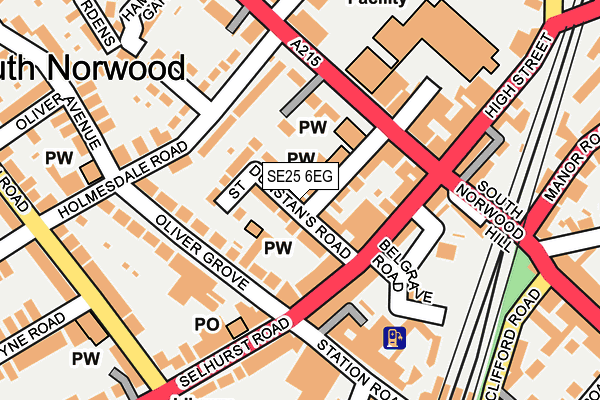 SE25 6EG map - OS OpenMap – Local (Ordnance Survey)