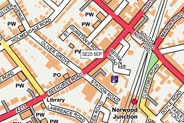 SE25 6EP map - OS OpenMap – Local (Ordnance Survey)