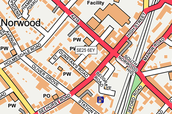 SE25 6EY map - OS OpenMap – Local (Ordnance Survey)