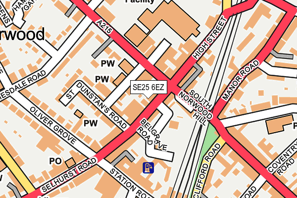 SE25 6EZ map - OS OpenMap – Local (Ordnance Survey)