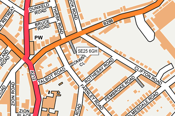 SE25 6GH map - OS OpenMap – Local (Ordnance Survey)