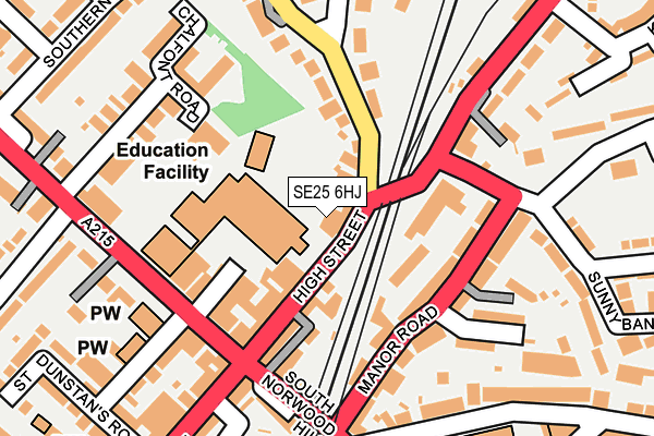SE25 6HJ map - OS OpenMap – Local (Ordnance Survey)
