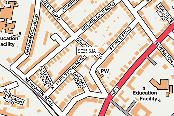 SE25 6JA map - OS OpenMap – Local (Ordnance Survey)