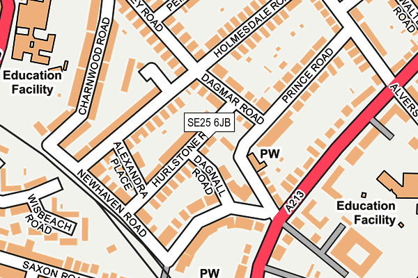 SE25 6JB map - OS OpenMap – Local (Ordnance Survey)