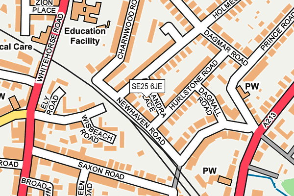 SE25 6JE map - OS OpenMap – Local (Ordnance Survey)