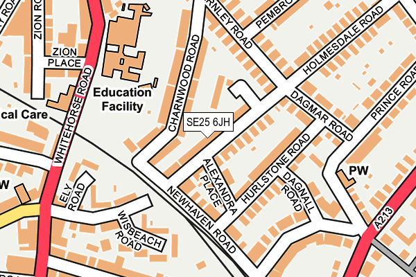 SE25 6JH map - OS OpenMap – Local (Ordnance Survey)