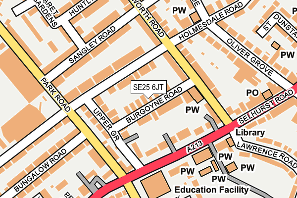 SE25 6JT map - OS OpenMap – Local (Ordnance Survey)