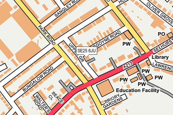 SE25 6JU map - OS OpenMap – Local (Ordnance Survey)