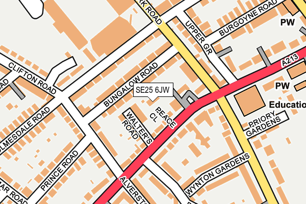 SE25 6JW map - OS OpenMap – Local (Ordnance Survey)