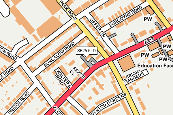 SE25 6LD map - OS OpenMap – Local (Ordnance Survey)